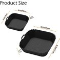 thumbnail image 3 of 2Pcs Air Fryer Liners for Ninja Crispi FN101GY,Reusable,Non Stick Silicone Portable Glass Air Fryer Cooking System Accessories,Large for 4 QT & Small for 6 Cups Container, 3 of 7
