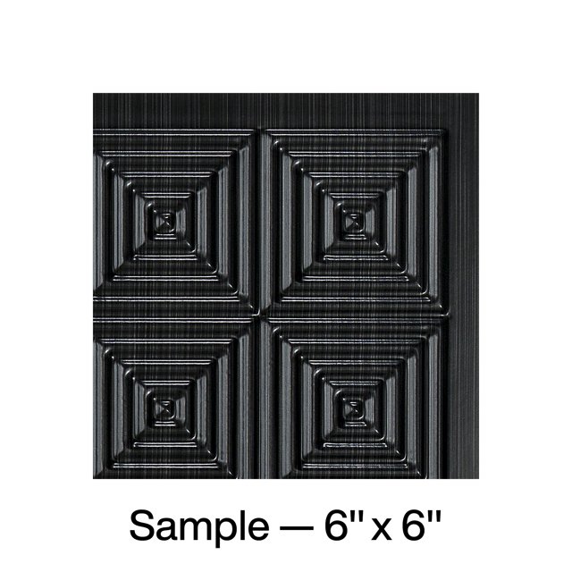 FASÄDE Miniquattro Decorative Vinyl Backsplash Panel in Brushed Onyx (6X6 Inch Sample)