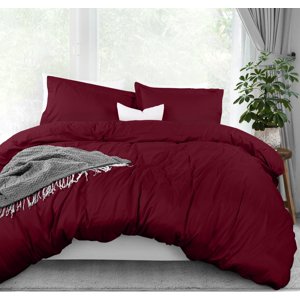 Utopia Bedding Duvet Cover Full Size - 1 Duvet Cover with 2 Pillow Shams - 3 Piece Bedding Duvet Cover with Zipper Closure - Soft Brushed Microfiber 80 X 90 Inches (Full Burgundy)