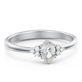 thumbnail image 1 of Birthstone Oval Ring with Shoulder Accents - Diamond/White Topaz (April), 1 of 5