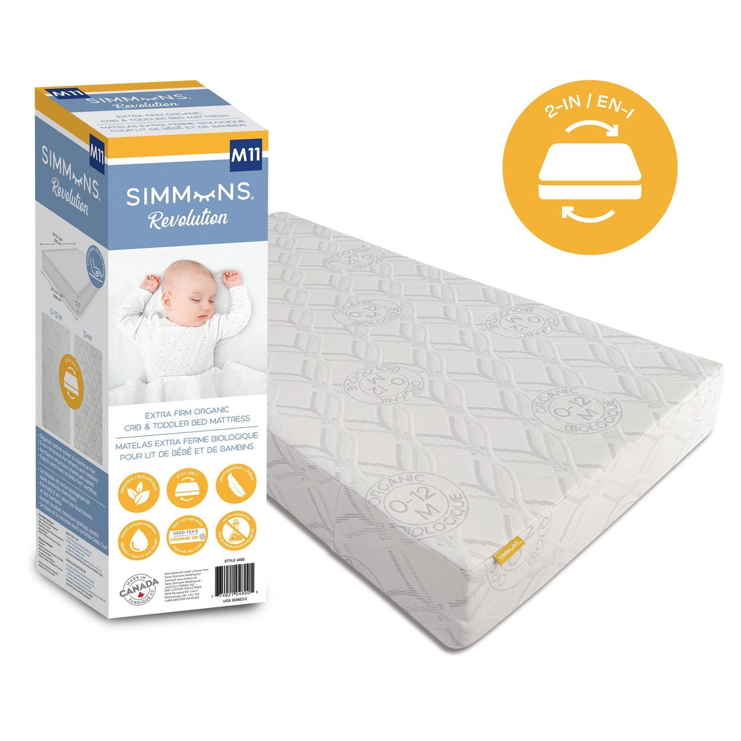 Matelas de berceau bio Simmons Revolution