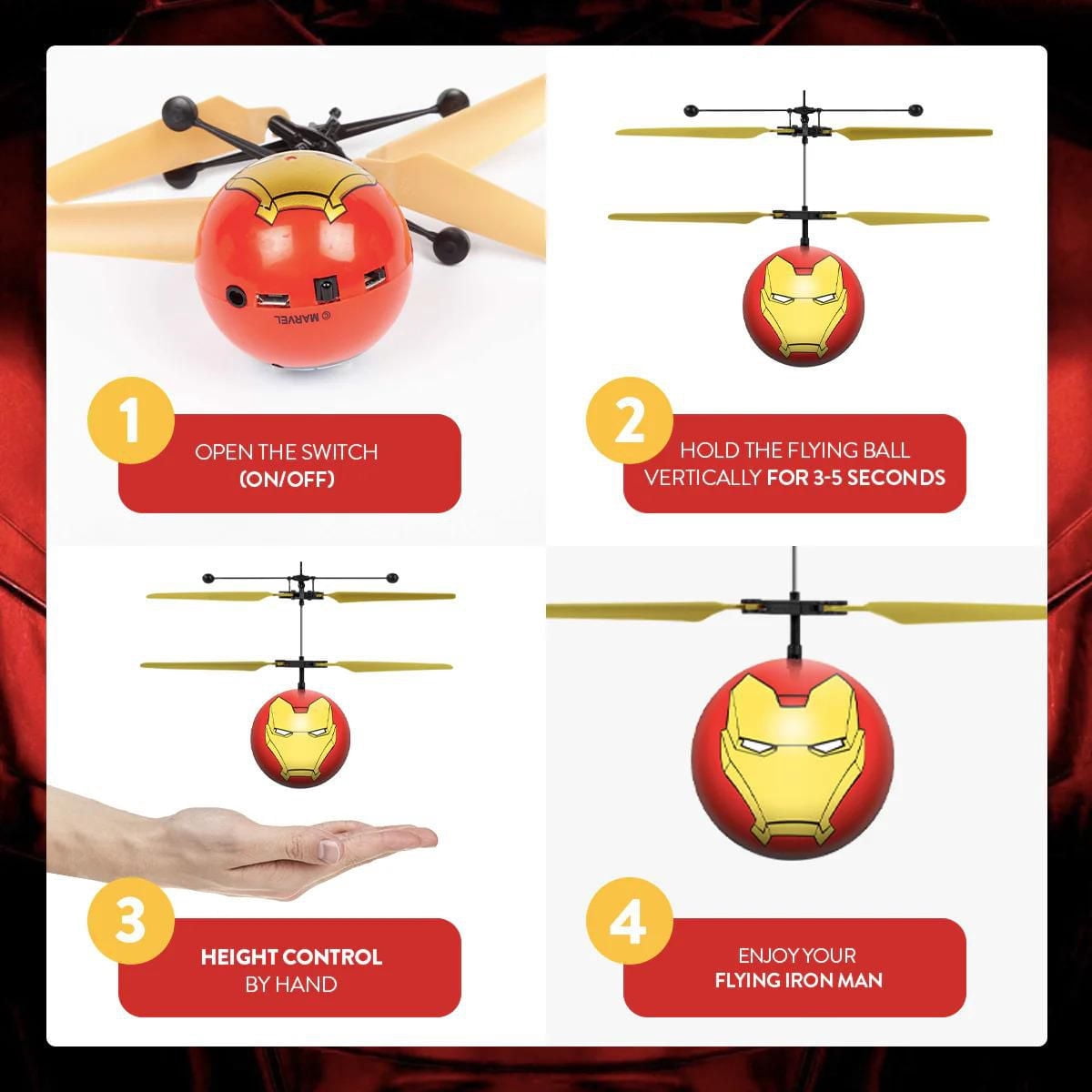 Hélicoptère à Balle IR UFO Marvel Avengers Iron Man
