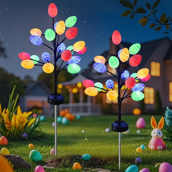 GFHFHITJ Solar Lights Outdoor Solar Crackle-Egg Garden Stake Lights Waterproof Outdoor Easter Decoration for Paths Flower Beds and Patios