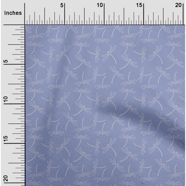 oneOone Cotton Poplin Fabric Dragonfly Insects Sashiko Print Fabric BTY 42 Inch Wide
