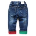 thumbnail image 2 of Kidscool Space Baby Toddler Different Color Leg Opening Letters Decor Fashion Jeans,Blue,2-3 Years, 2 of 6