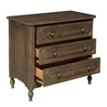 thumbnail image 3 of Home Fare Dark Oak Wood Three Drawer Nightstand, 3 of 11