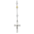 thumbnail image 1 of 925 Sterling Silver Rosary Tri Color Beads Necklace Pendant Charm Religious, 1 of 5