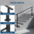 thumbnail image 3 of Metal Handrail – Adjustable for 2-6 Steps – Black Deck Stair Railing – Porch, Exterior & Indoor – DIY Install Kit, 3 of 4