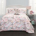 thumbnail image 1 of Lush Decor Pixie Fox Quilt Reversible 3 Piece Bedding Set - Gray/Pink - Twin Quilt Set, 1 of 2