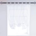 thumbnail image 2 of Pastoral Tie-Up Valance Embroidered Sheer Adjustable Curtains Panel for Kitchen Tap-Top Voile Drape for a Small Window,47" x 55",1 Panel,47" x 55",1 Panel, 2 of 3