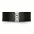 thumbnail image 4 of Stainless Steel Brushed Black IP Flat Three CZ Ring Size 8.5, 4 of 7