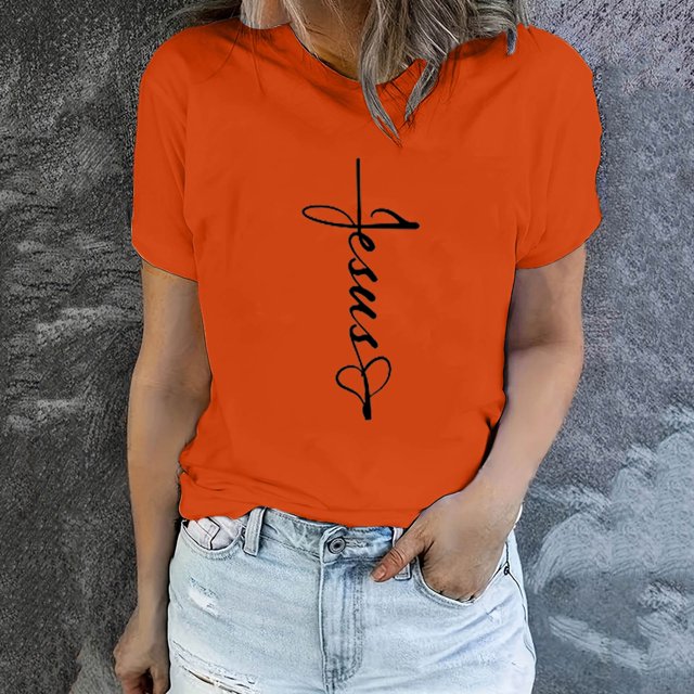 EGNMCR T-shirt de Pâques Manches Courtes pour Femmes Imprimé de Pâques Mode Printemps et Été pour Femmes Motif d'Impression de Pâques Col Rond T-shirt à Manches Courtes Haut/chemise T-Shirts pour Femmes