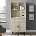 thumbnail image 3 of Walker Edison 64" Storage Desk & Hutch with Keyboard Drawer- Birch, 3 of 10
