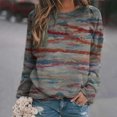 thumbnail image 1 of Chemises pour Femmes Chandails en Molleton Décontractés Imprimés Thermiques Col Rond Manches Longues T-Shirts Amples Hauts pour Femmes Bleu G, 1 of 3