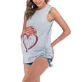 thumbnail image 4 of Woman Round Neck Sleeveless Vest Heat Baby Feet Print Solid Color Maternity Top, 4 of 9