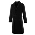 thumbnail image 3 of EGNMCR Jackets for Men Men's British Style Color Long Coat Fashionable Warm Woolen Overcoat, 3 of 7