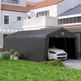 thumbnail image 2 of Outsunny 12' x 20' Garage Carport with Ventilation Windows, Black, 2 of 10