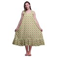 thumbnail image 1 of Bimba Beige Verdâtre4 Nuisettes en Coton Imprimé à Feuilles de Monstera Florales pour Femmes Robe Sans Manches Tenue de Nuit Robe Maxi Petit, 1 of 6