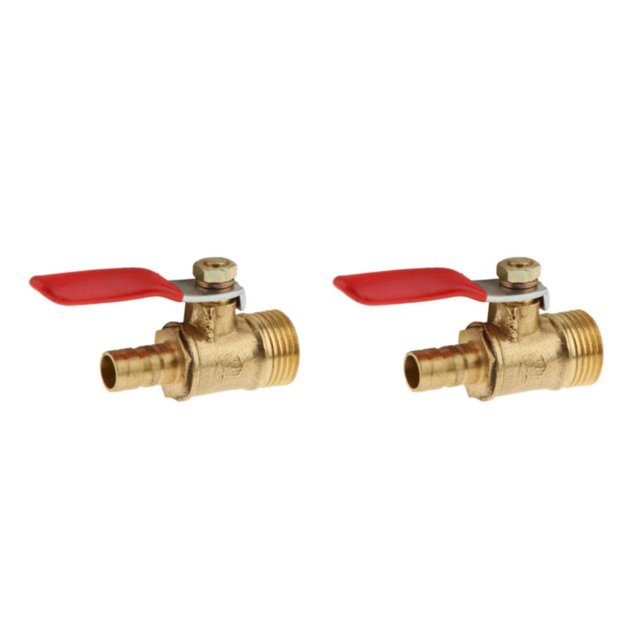 mmirethe Various Type Ball Valve Threaded Brass Ball Valve 3 interface 16mm 8mm Red 2Set