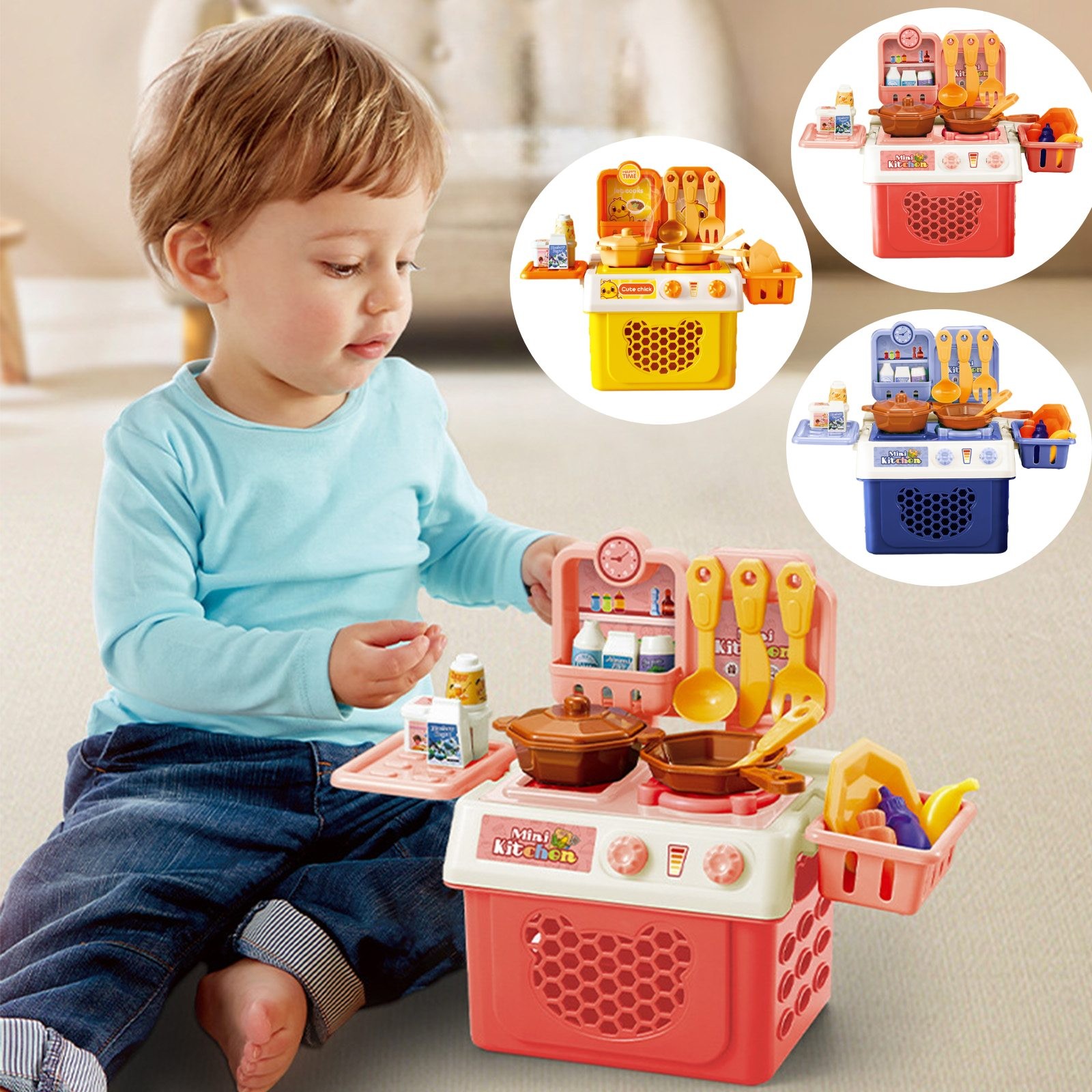 Viflosae Play Food Sets for Kids Kitchen Early Learning Educational Children's Play Kitchen Toy Set Simulation Induction Cooker Cooking Utensils Kitchen Utensils Cooking Table Boys and Girls' Toys