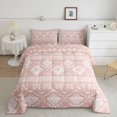 thumbnail image 2 of Erosebridal Bohemian Aztec Comforter Sets Queen Size, Tribal Geometric Pattern Comforters & Duvets, Pink, Reversible 3-Piece, 2 of 8