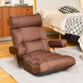 thumbnail image 2 of Costway Adjustable Lazy Sofa with Stepless Adjustable Back & 6-position Head/Lumbar/Seat Brown, 2 of 8