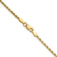 thumbnail image 3 of Diamond2Deal 14K Yellow Gold 2mm Semi Solid Diamond-cut Rope Chain Necklace for Women 22", 3 of 5