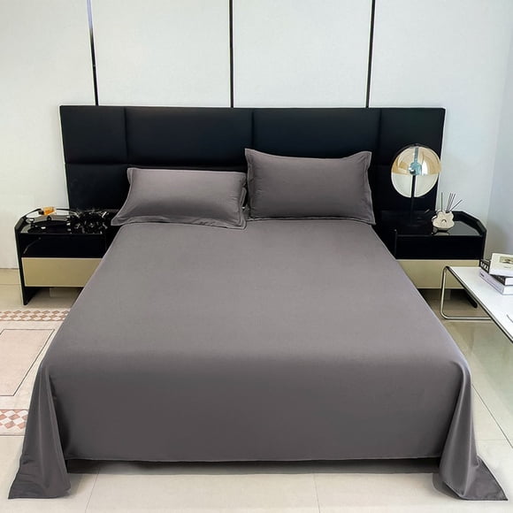 Plain Cotton Bed Sheet – Skin-Friendly, Wrinkle-Resistant, 120x230cm, Dark Gray