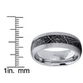 thumbnail image 4 of Men's Tungsten Carbide Wedding Band Ring with Imitated Meteorite Inlay, Dome Comfort Fit 8mm 14, 4 of 5