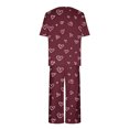 thumbnail image 4 of Offre à Durée Limitée Iumwxz Pyjamas Doux Tendance Ensembles Assortis Tenues de Voyage pour Femmes Col Ras du Cou à Motif de Cœur Manches Courtes Taille Élastique Pantalon Court Tenues pour Femmes Tenue de Rue, 4 of 4