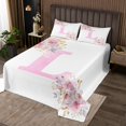 thumbnail image 2 of Erosebridal Initial L Letter Coverlet Set King, Floral Monogrammed 02, Initial A-Z Decor, 2 of 5