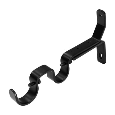 Mainstays 3/4” & 1" Matte Black Double Curtain Rod Bracket Set (2 Pack)