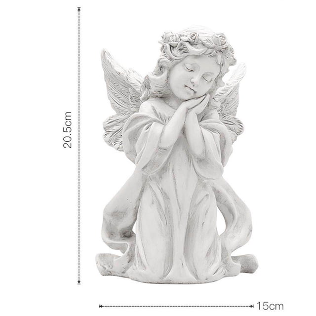 pitrice Resin White Angel Statue Desktop Decor Collection Window Props Christmas prayer hold cheek