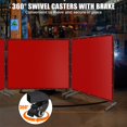 thumbnail image 1 of Kojooin 3 Panel 6x8FT Welding Screen with Frame - Flame Resistant PVC Welding Curtain, Transparent Safety Panel & Lockable Swivel Wheels for Metalworking, Garage, Workshops (Red), 1 of 7