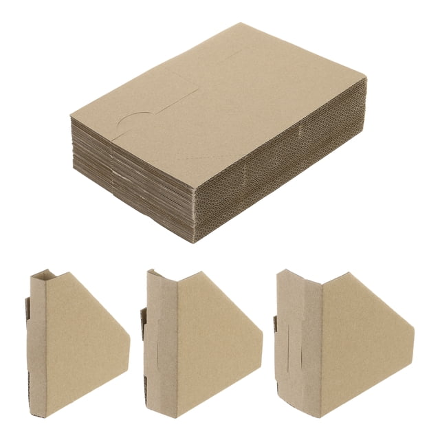 Unique Bargains 120 Pack Adjustable Cardboard Corner Protector Cardboard Edges Protector 9.5x9.5cm Fits 0.5, 1 and 1.5 Inch Brown