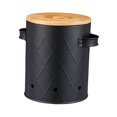 thumbnail image 1 of Lipstore Kitchen Vegetable Storage Tin Potato Onion Garlic Storage Bin with Lid Kitchen Storage Canister for Kitchen Countertop Pantry Black Medium, 1 of 8