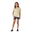 thumbnail image 4 of DecSea Linen Shirts for Kids 2025 Summer Button Down V Neck Short Sleeve Tops Casual Solid Blouses, 4 of 9
