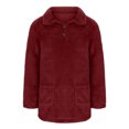 thumbnail image 4 of bbymog Mode Blouse Décontractée pour Femmes à Manches Longues à Col Rabattu Chandail Ample pour Dames Hauts Blouse Bourgogne P, 4 of 6