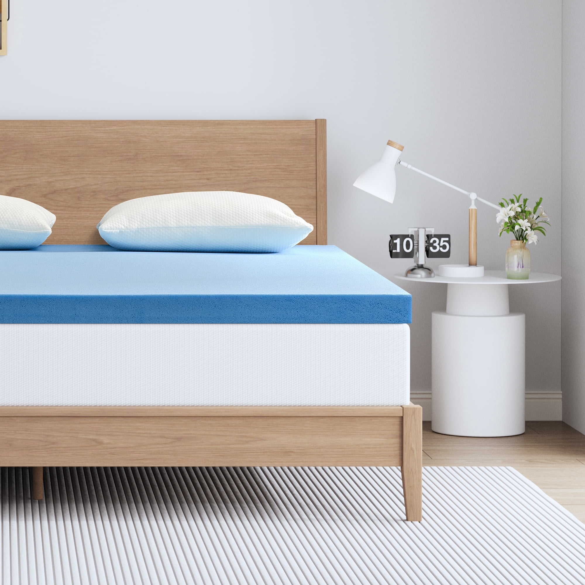 Surmatelas Grand de 3 Pouces, Surmatelas en Mousse Mémoire Infusée de Gel Rafraîchissant GELBIY, 60*80 Pouces