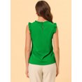thumbnail image 4 of INSPIRE CHIC Blouse Sans Manches pour Femme, à Volants, Plissée, Blouse CHIC pour le Travail, m Vert, 4 of 5