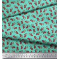 thumbnail image 2 of Soimoi Polyester Crepe Fabric Leaves & Strawberry Fruits Decor Fabric Printed Yard 52 Inch Wide, 2 of 3