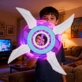 thumbnail image 2 of Blue Light Up Spinning Flywheel Toy Glowing Led Hand Ninja Star Light Sword For Kids, 2 of 7