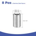 thumbnail image 2 of 8 Pcs Entretoises en Acier Inoxydable 304 1/4 Pouces OD x 1/8 Pouces ID x 7/16 Pouces Longueur(6x3x11mm) Vis Support de Bague Finition Simple Non Filetée Entretoises Rondes en Métal pour Vis M3 Boulons et Tringles, Argent, 2 of 6