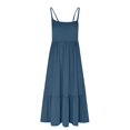 thumbnail image 4 of Womens Fashion Round-Neck Sling Sleeveless Solid Pockets Patchwork Pullover Dress, 4 of 5