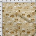 thumbnail image 4 of oneOone Cotton Jersey Light Brown Fabric Kids Sewing Craft Projects Fabric Prints By Yard 58 Inch Wide, 4 of 4