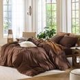 thumbnail image 3 of Bedding Duvet Cover Set Washed Cotton Linen Like Textu Breathable Durable Soft Comfy (Tannish Linen Grey Queen), 3 of 9