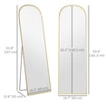 thumbnail image 3 of HOMCOM 64"x20" Full Length Mirror, Free Standing or Wall Mounted, Gold, 3 of 10