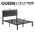thumbnail image 2 of Homall Queen Size Bed Frame with Headboard PU Leather Upholstered Bed Frame Platform,All Metal Slats Support Platform Bed Frame with Storage Space,Easy Assembly,Noise Free,No Box Spring Needed,Black, 2 of 7
