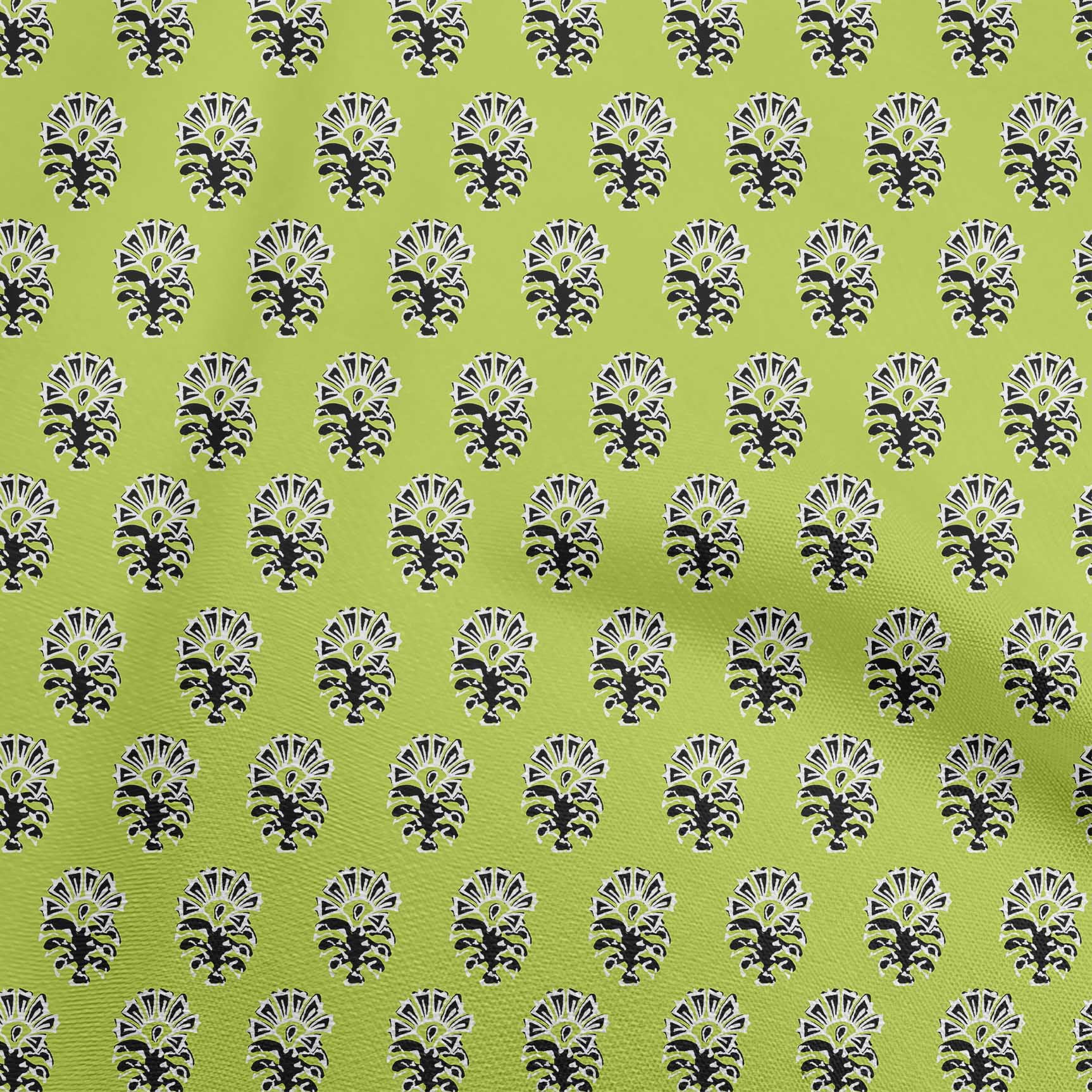 oneOone Cotton Cambric Light Green Fabric Block Craft Projects Decor Fabric Printed By The Yard 56 Inch Wide