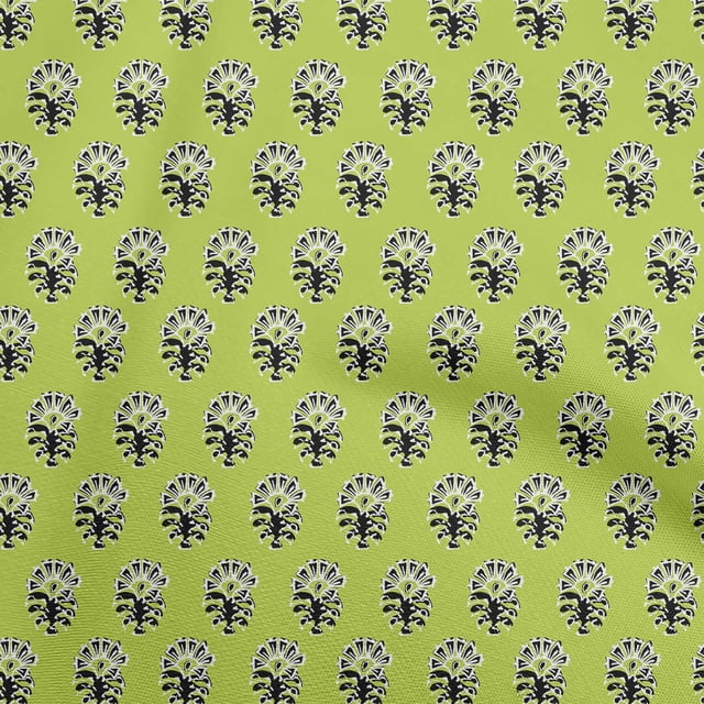oneOone Velvet Light Green Fabric Block Craft Projects Decor Fabric Printed By The Yard 58 Inch Wide